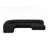 Lupine Modulares 6-Sitzer Panoramasofa, Linke Seite, aus Boucle in Schwarz (Baloo 2082), 370x280 cm von Micadoni – Bild 1