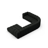 Lupine Modulares 6-Sitzer Panoramasofa, Linke Seite, aus Boucle in Schwarz (Baloo 2082), 370x280 cm von Micadoni – Bild 4