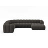 Lupine Modulares 6-Sitzer Panoramasofa, Linke Seite, aus Chenille in Dunkelgrau (Eden 20 Graphite), 370x280 cm von Micadoni – Bild 1