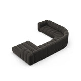 Lupine Modulares 6-Sitzer Panoramasofa, Linke Seite, aus Chenille in Dunkelgrau (Eden 20 Graphite), 370x280 cm von Micadoni – Bild 4