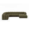 Lupine Modulares 6-Sitzer Panoramasofa, Linke Seite, aus Chenille in Grün (Eden 12 Olive), 370x280 cm von Micadoni – Bild 1