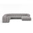 Lupine Modulares 6-Sitzer Panoramasofa, Linke Seite, aus Chenille in Hellgrau (Eden 18 Grey), 370x280 cm von Micadoni – Bild 1