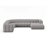 Lupine Modulares 6-Sitzer Panoramasofa, Linke Seite, aus Chenille in Hellgrau (Eden 18 Grey), 370x280 cm von Micadoni – Bild 1