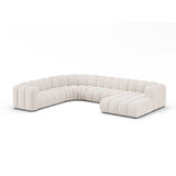 Lupine Modulares 6-Sitzer Panoramasofa, Linke Seite, aus Chenille in Leichtes Beige (Eden 2 Pearl), 370x280 cm von Micadoni – Bild 2