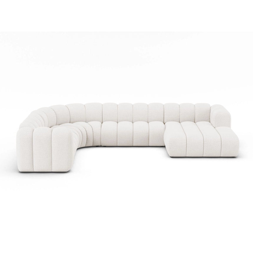 Lupine Modulares 6-Sitzer Panoramasofa, Linke Seite aus Samt, Chenille oder Boucle, 370x280 cm von Micadoni – Bild 1