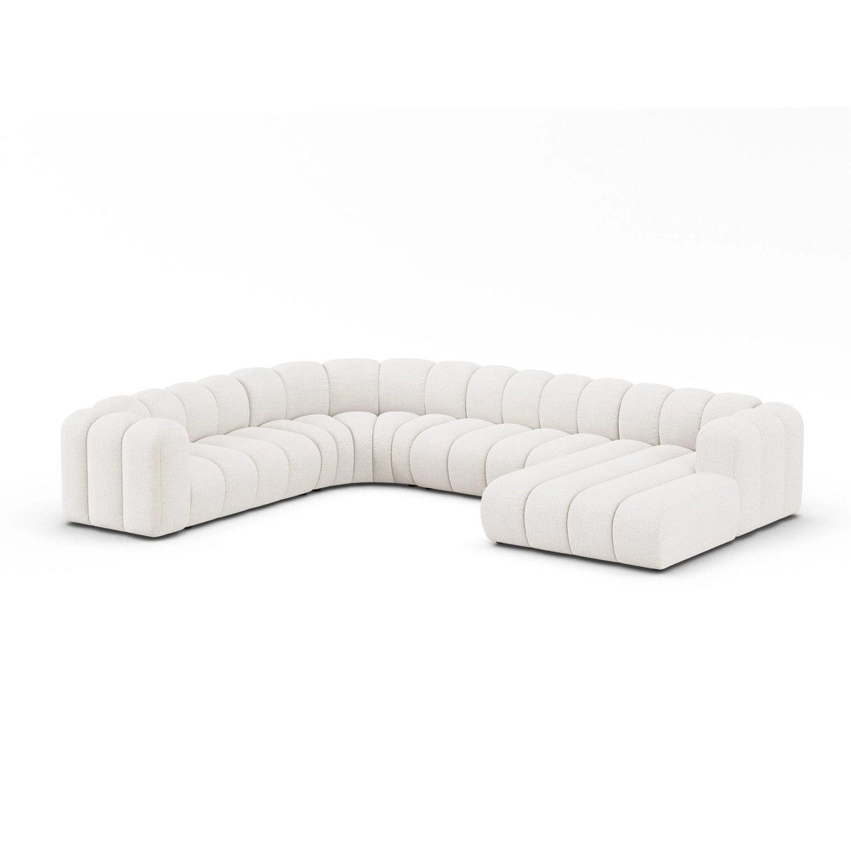 Lupine Modulares 6-Sitzer Panoramasofa, Linke Seite aus Samt, Chenille oder Boucle, 370x280 cm von Micadoni – Bild 2