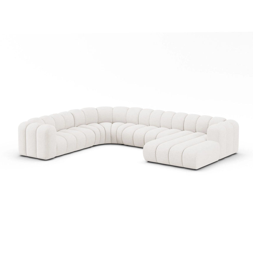 Lupine Modulares 6-Sitzer Panoramasofa, Linke Seite aus Samt, Chenille oder Boucle, 370x280 cm von Micadoni – Bild 2