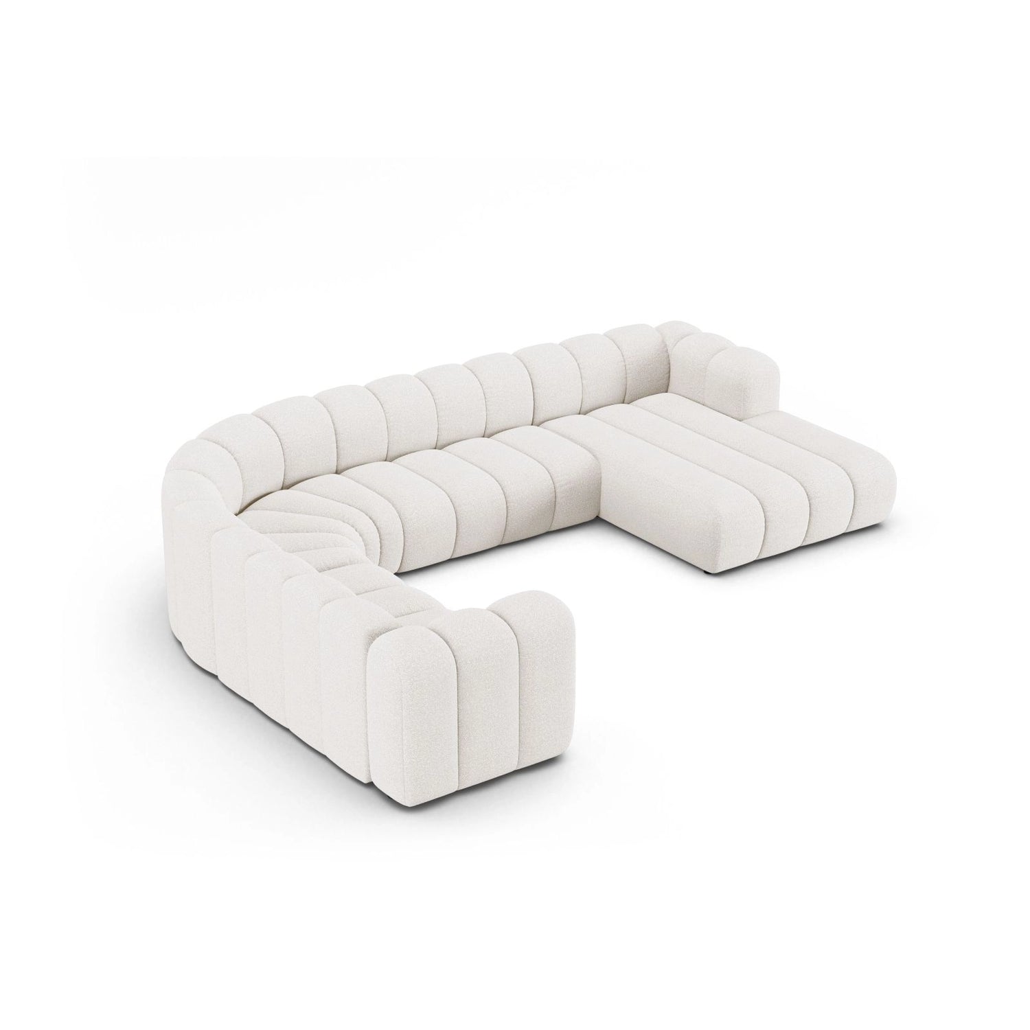 Lupine Modulares 6-Sitzer Panoramasofa, Linke Seite aus Samt, Chenille oder Boucle, 370x280 cm von Micadoni – Bild 3
