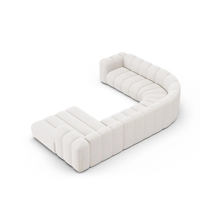 Lupine Modulares 6-Sitzer Panoramasofa, Linke Seite aus Samt, Chenille oder Boucle, 370x280 cm von Micadoni – Bild 4