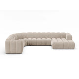 Lupine Modulares 6-Sitzer Panoramasofa, Linke Seite, aus Samt in Beige (Salvador 1), 370x280 cm von Micadoni – Bild 1