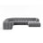 Lupine Modulares 6-Sitzer Panoramasofa, Linke Seite, aus Samt in Grau (Salvador 17), 370x280 cm von Micadoni – Bild 1