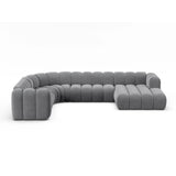 Lupine Modulares 6-Sitzer Panoramasofa, Linke Seite, aus Samt in Grau (Salvador 17), 370x280 cm von Micadoni – Bild 1