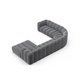 Lupine Modulares 6-Sitzer Panoramasofa, Linke Seite, aus Samt in Grau (Salvador 17), 370x280 cm von Micadoni – Bild 4