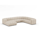 Lupine Modulares 6-Sitzer Panoramasofa, Rechte Seite, aus Boucle in Beige (Baloo 2074), 370x280 cm von Micadoni – Bild 2