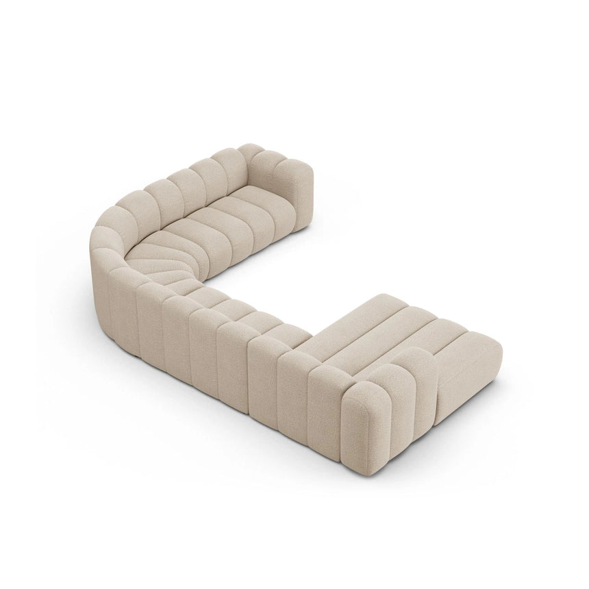 Lupine Modulares 6-Sitzer Panoramasofa, Rechte Seite, aus Boucle in Beige (Baloo 2074), 370x280 cm von Micadoni – Bild 4