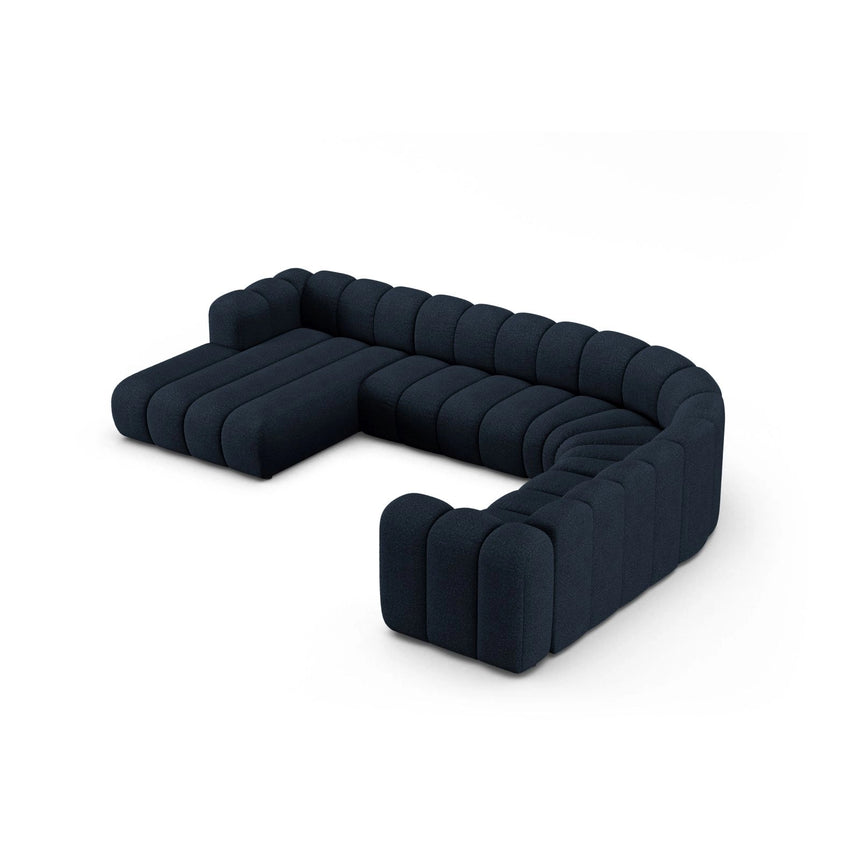 Lupine Modulares 6-Sitzer Panoramasofa, Rechte Seite, aus Boucle in Dunkelblau (Baloo 2088), 370x280 cm von Micadoni – Bild 3