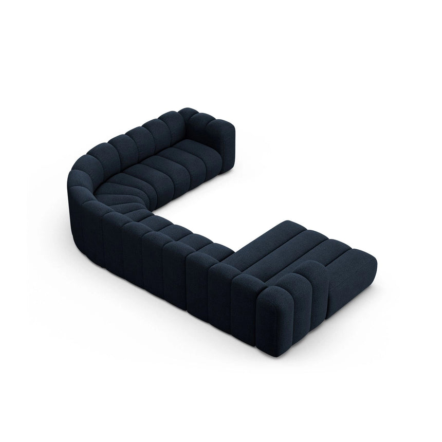 Lupine Modulares 6-Sitzer Panoramasofa, Rechte Seite, aus Boucle in Dunkelblau (Baloo 2088), 370x280 cm von Micadoni – Bild 4