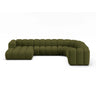 Lupine Modulares 6-Sitzer Panoramasofa, Rechte Seite, aus Boucle in Dunkles olivgrün (Baloo 2090), 370x280 cm von Micadoni – Bild 1