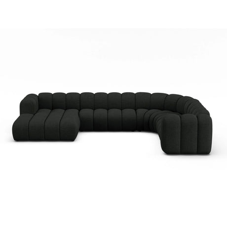 Lupine Modulares 6-Sitzer Panoramasofa, Rechte Seite, aus Boucle in Schwarz (Baloo 2082), 370x280 cm von Micadoni – Bild 1