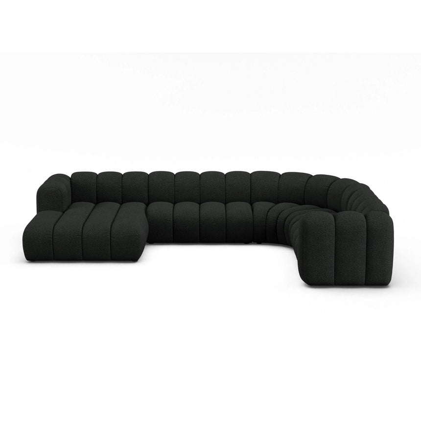 Lupine Modulares 6-Sitzer Panoramasofa, Rechte Seite, aus Boucle in Schwarz (Baloo 2082), 370x280 cm von Micadoni – Bild 1