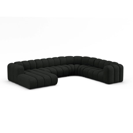 Lupine Modulares 6-Sitzer Panoramasofa, Rechte Seite, aus Boucle in Schwarz (Baloo 2082), 370x280 cm von Micadoni – Bild 2