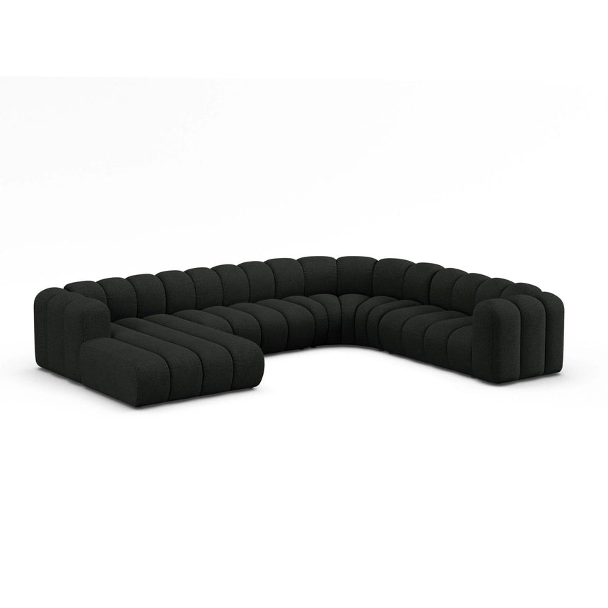 Lupine Modulares 6-Sitzer Panoramasofa, Rechte Seite, aus Boucle in Schwarz (Baloo 2082), 370x280 cm von Micadoni – Bild 2