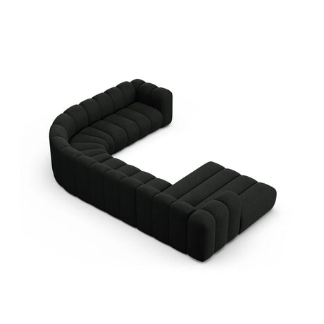 Lupine Modulares 6-Sitzer Panoramasofa, Rechte Seite, aus Boucle in Schwarz (Baloo 2082), 370x280 cm von Micadoni – Bild 4