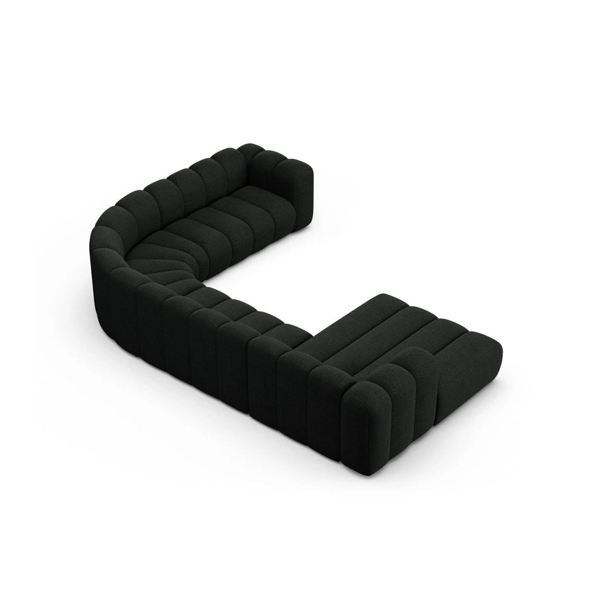 Lupine Modulares 6-Sitzer Panoramasofa, Rechte Seite, aus Boucle in Schwarz (Baloo 2082), 370x280 cm von Micadoni – Bild 4