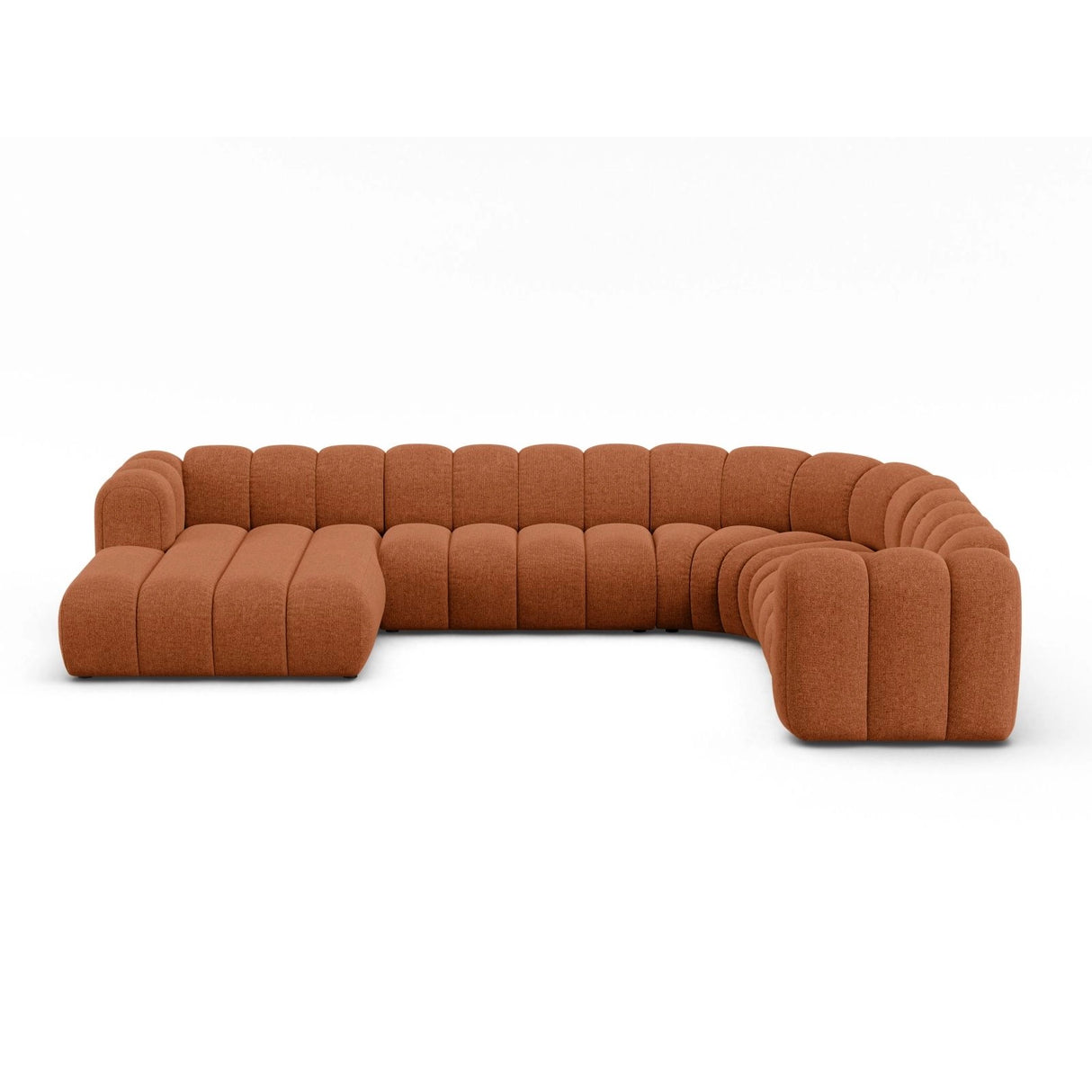 Lupine Modulares 6-Sitzer Panoramasofa, Rechte Seite, aus Chenille in Brick (Eden 10 Terra), 370x280 cm von Micadoni – Bild 1