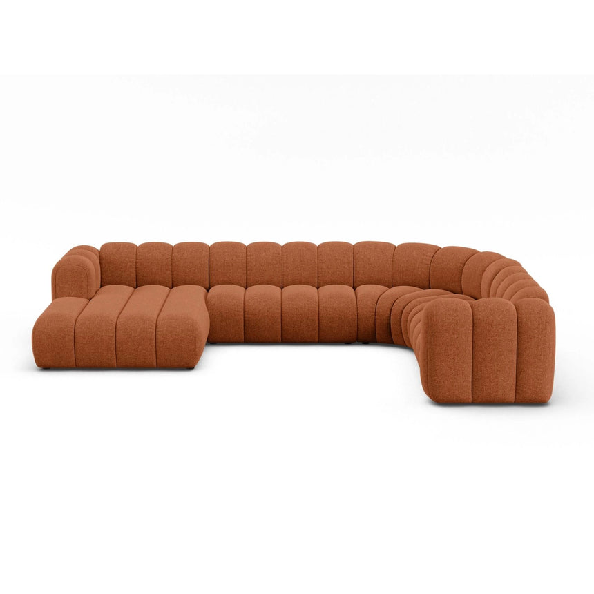 Lupine Modulares 6-Sitzer Panoramasofa, Rechte Seite, aus Chenille in Brick (Eden 10 Terra), 370x280 cm von Micadoni – Bild 1