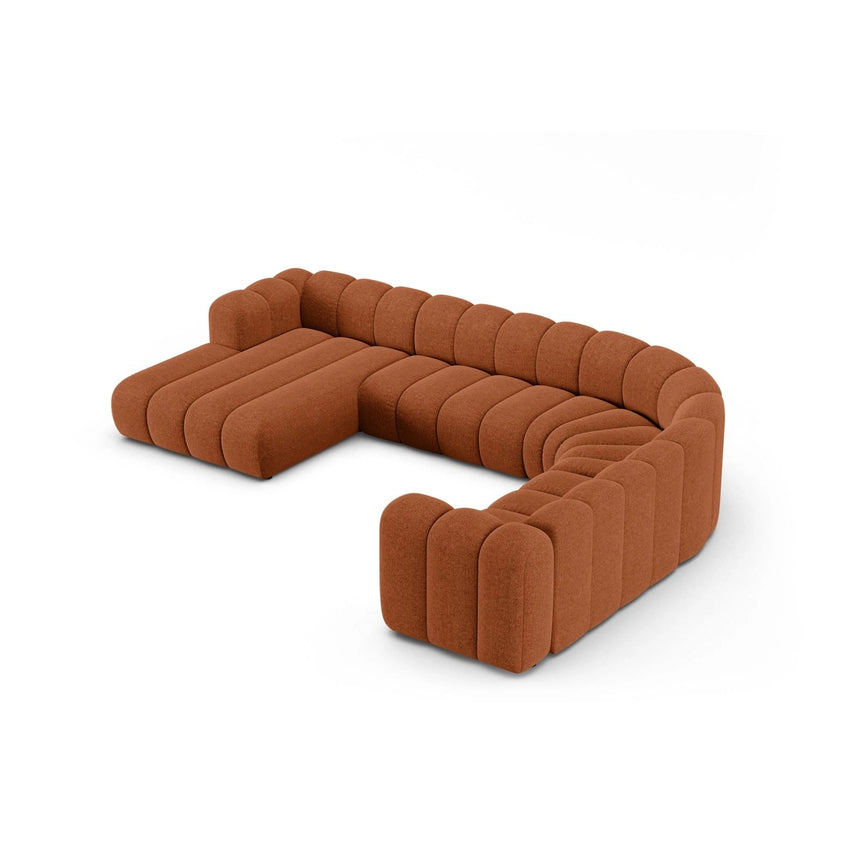 Lupine Modulares 6-Sitzer Panoramasofa, Rechte Seite, aus Chenille in Brick (Eden 10 Terra), 370x280 cm von Micadoni – Bild 3
