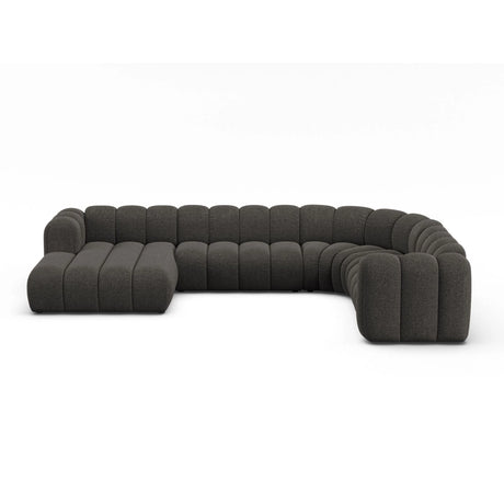 Lupine Modulares 6-Sitzer Panoramasofa, Rechte Seite, aus Chenille in Dunkelgrau (Eden 20 Graphite), 370x280 cm von Micadoni – Bild 1