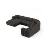 Lupine Modulares 6-Sitzer Panoramasofa, Rechte Seite, aus Chenille in Dunkelgrau (Eden 20 Graphite), 370x280 cm von Micadoni – Bild 3