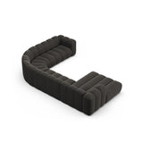 Lupine Modulares 6-Sitzer Panoramasofa, Rechte Seite, aus Chenille in Dunkelgrau (Eden 20 Graphite), 370x280 cm von Micadoni – Bild 4