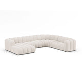 Lupine Modulares 6-Sitzer Panoramasofa, Rechte Seite, aus Chenille in Leichtes Beige (Eden 2 Pearl), 370x280 cm von Micadoni – Bild 2