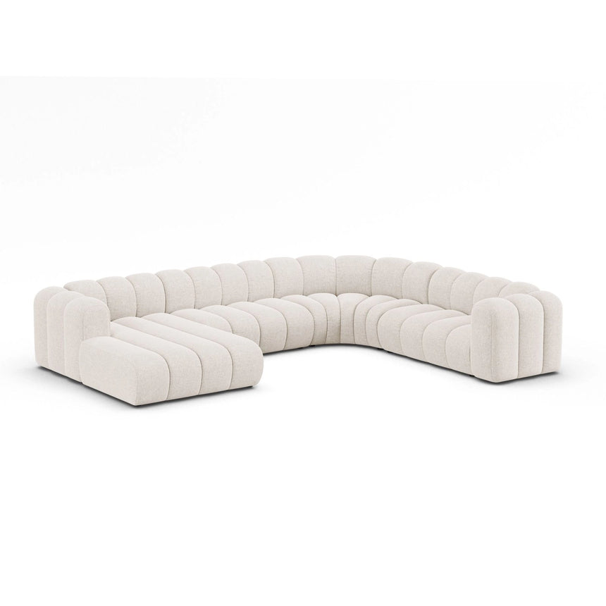 Lupine Modulares 6-Sitzer Panoramasofa, Rechte Seite, aus Chenille in Leichtes Beige (Eden 2 Pearl), 370x280 cm von Micadoni – Bild 2