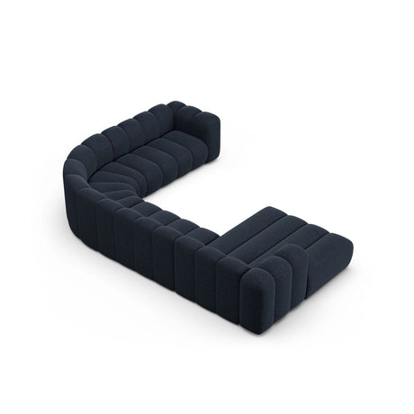Lupine Modulares 6-Sitzer Panoramasofa, Rechte Seite, aus Chenille in Marineblau (Eden 16 Deep Blue), 370x280 cm von Micadoni – Bild 4