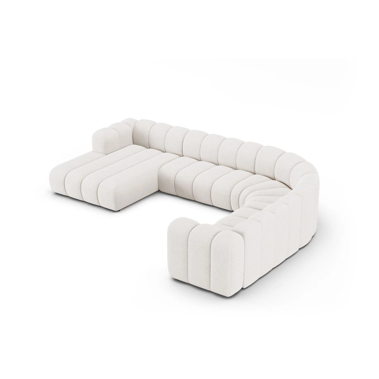 Lupine Modulares 6-Sitzer Panoramasofa, Rechte Seite, aus Samt, Chenille oder Boucle, 370x280 cm von Micadoni – Bild 3