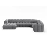 Lupine Modulares 6-Sitzer Panoramasofa, Rechte Seite, aus Samt in Grau (Salvador 17), 370x280 cm von Micadoni – Bild 1