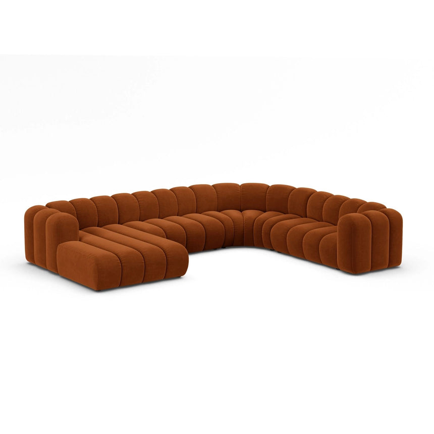 Lupine Modulares 6-Sitzer Panoramasofa, Rechte Seite, aus Samt in Terrakotta (Salvador 14), 370x280 cm von Micadoni – Bild 2