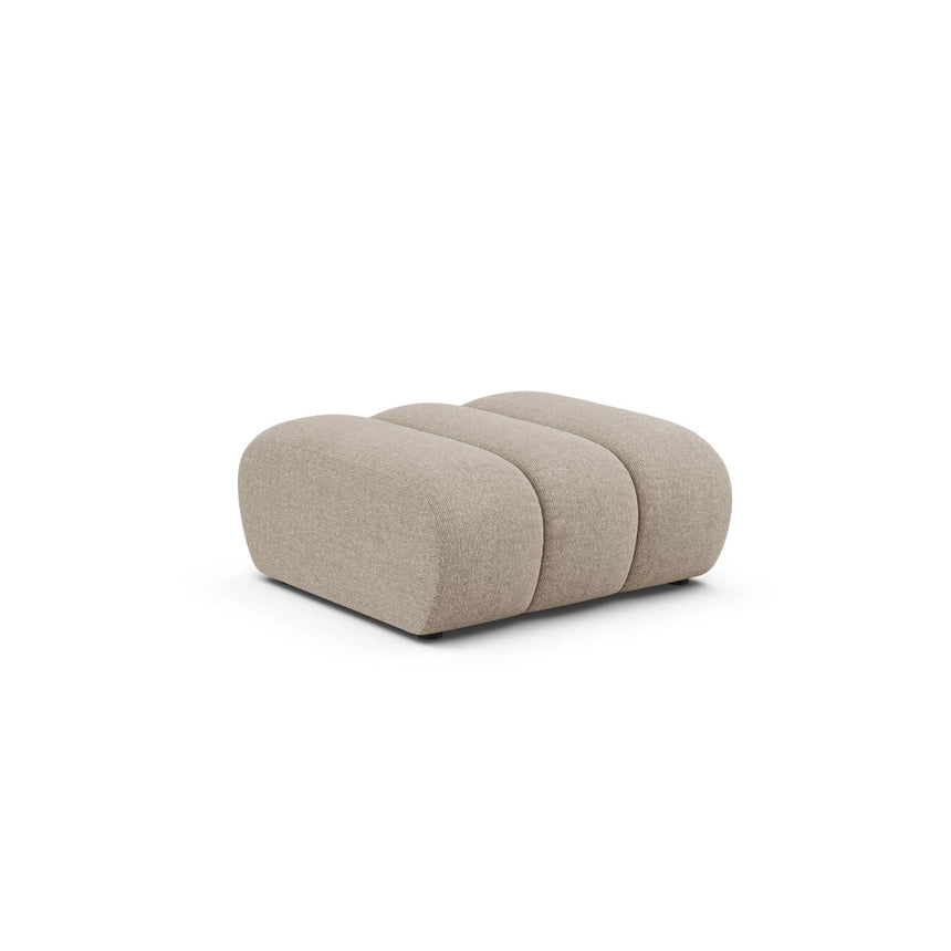 Lupine Pouf aus Chenille in Dunkelbeige (Eden 4 Beige), 92x95 cm von Micadoni – Bild 3