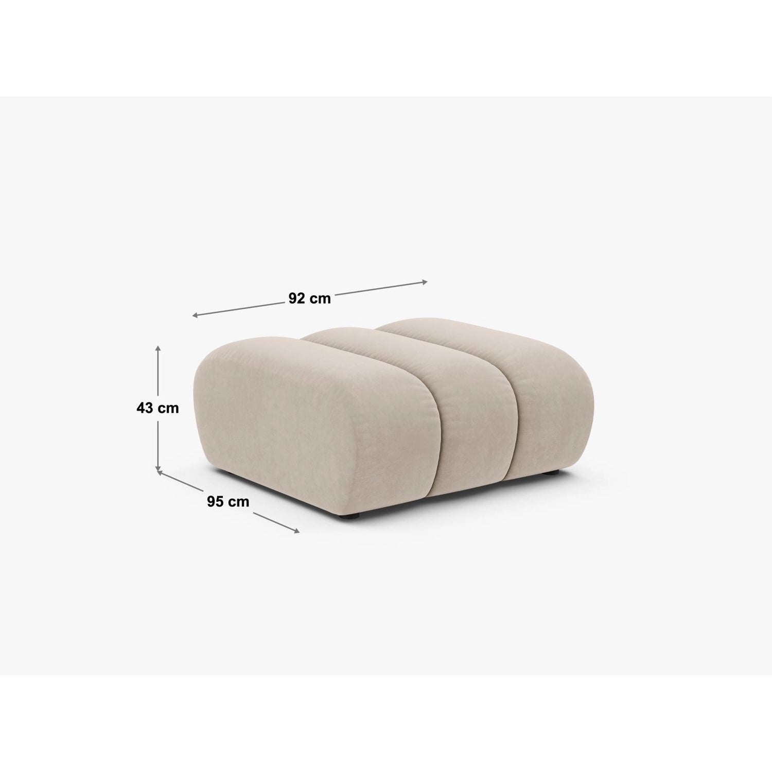 Lupine Pouf aus Chenille in Hellgrau (Eden 18 Grey), 92x95 cm von Micadoni – Bild 2