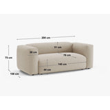 Martina 2-Sitzer Sofa aus Boucle in Graphit (Monet Graphite), 200x106 cm von Micadoni – Bild 2