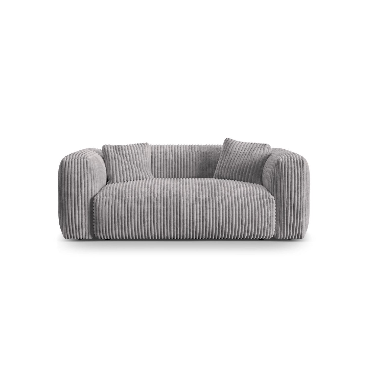 Martina 2-Sitzer Sofa aus Cord in Hellgrau (Tilia 86), 200x106 cm von Micadoni – Bild 1