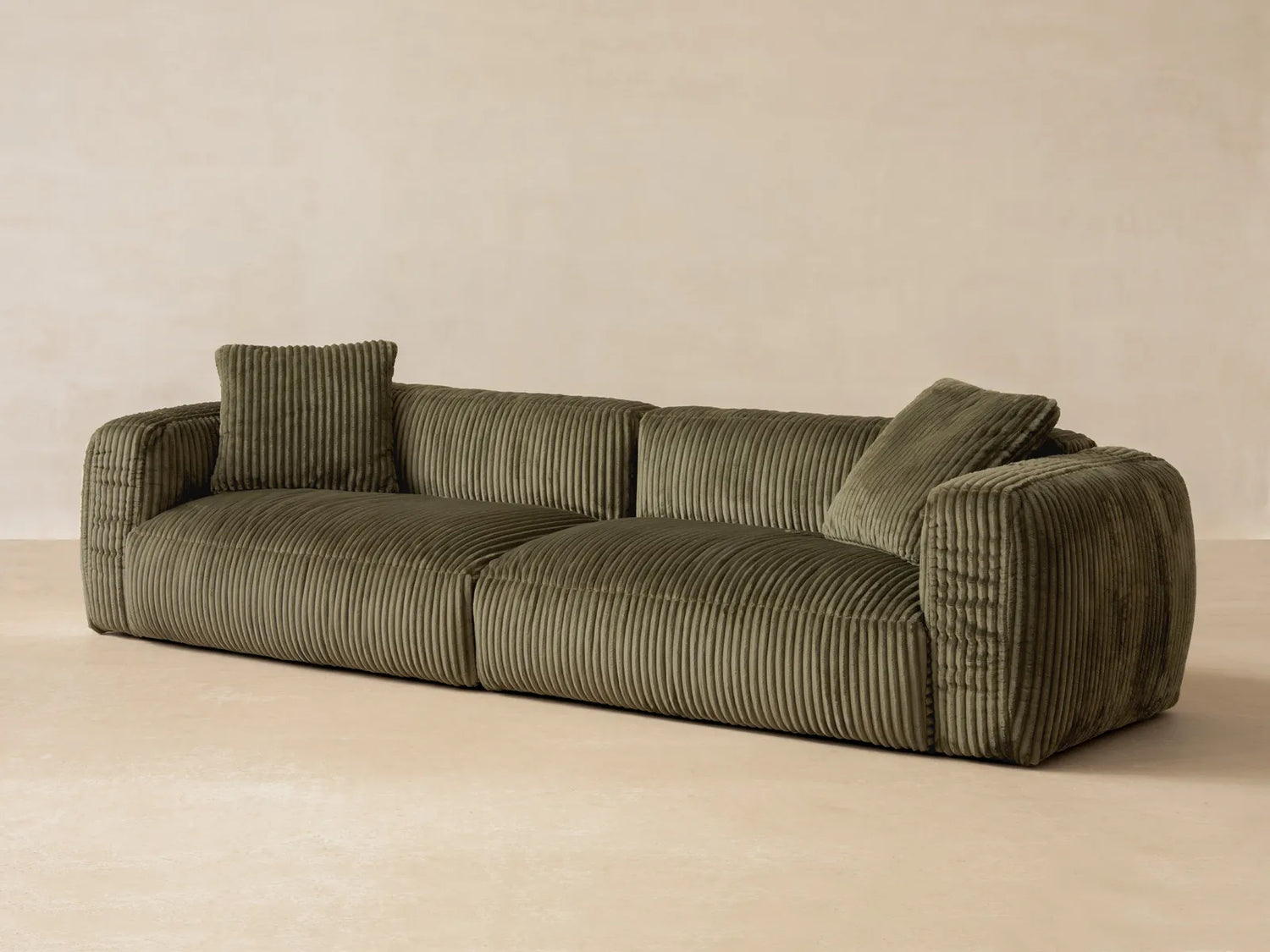 Martina 2-Sitzer Sofa aus Cord in Hellgrau (Tilia 86), 200x106 cm von Micadoni – Bild 3