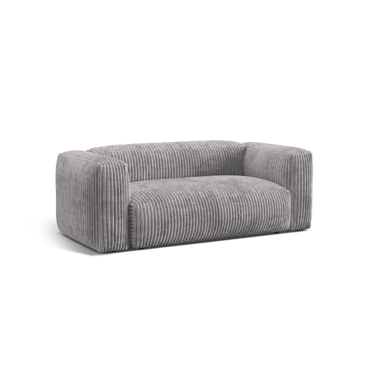 Martina 2-Sitzer Sofa aus Cord in Hellgrau (Tilia 86), 200x106 cm von Micadoni – Bild 4