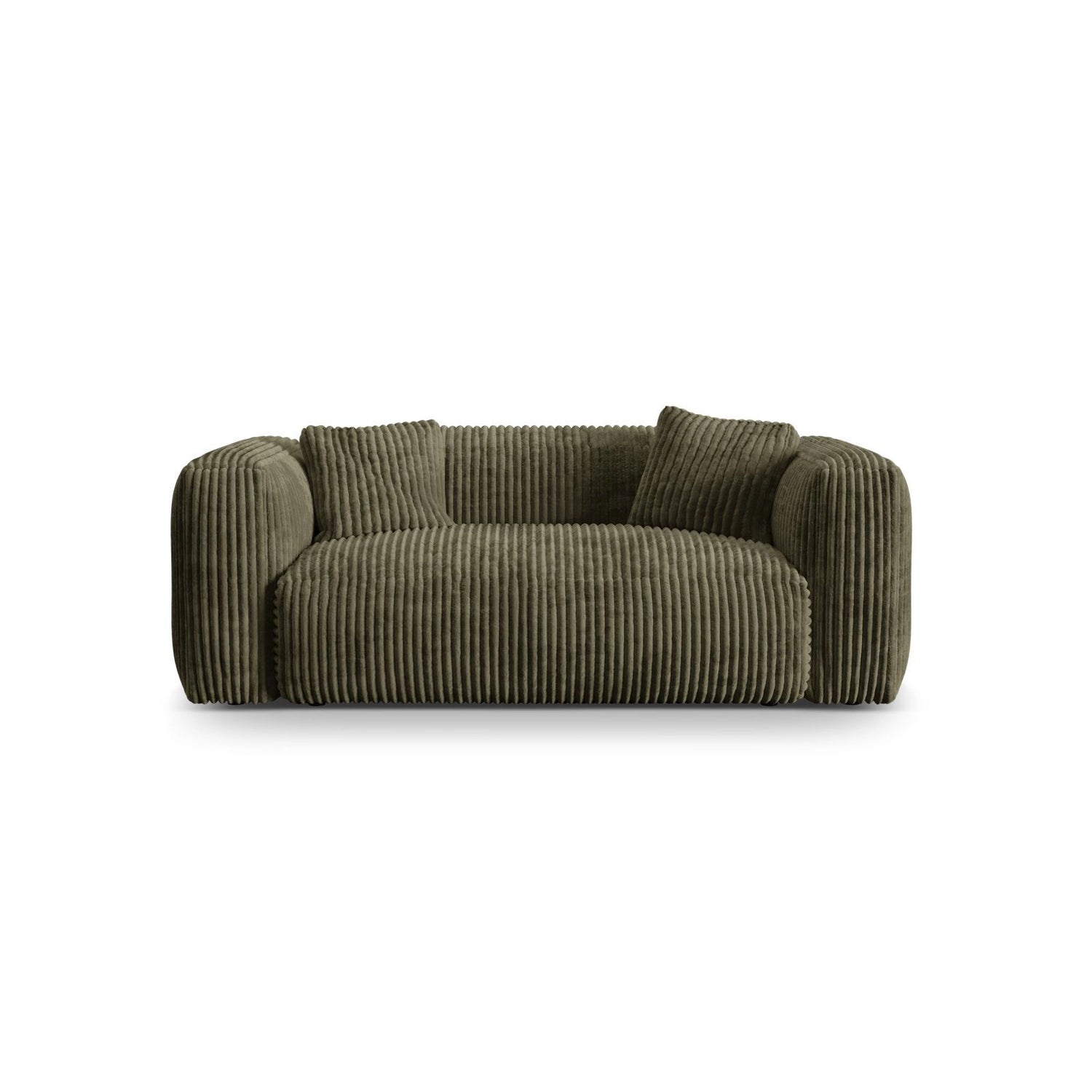 Martina 2-Sitzer Sofa aus Cord in Moosgrün (Tilia 37), 200x106 cm von Micadoni – Bild 1