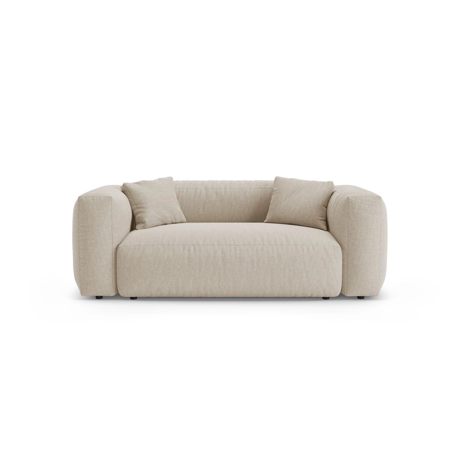 Martina 2-Sitzer Sofa aus Strukturierter Stoff in Leichtes Beige (Boston Toffee), 200x106 cm von Micadoni – Bild 1