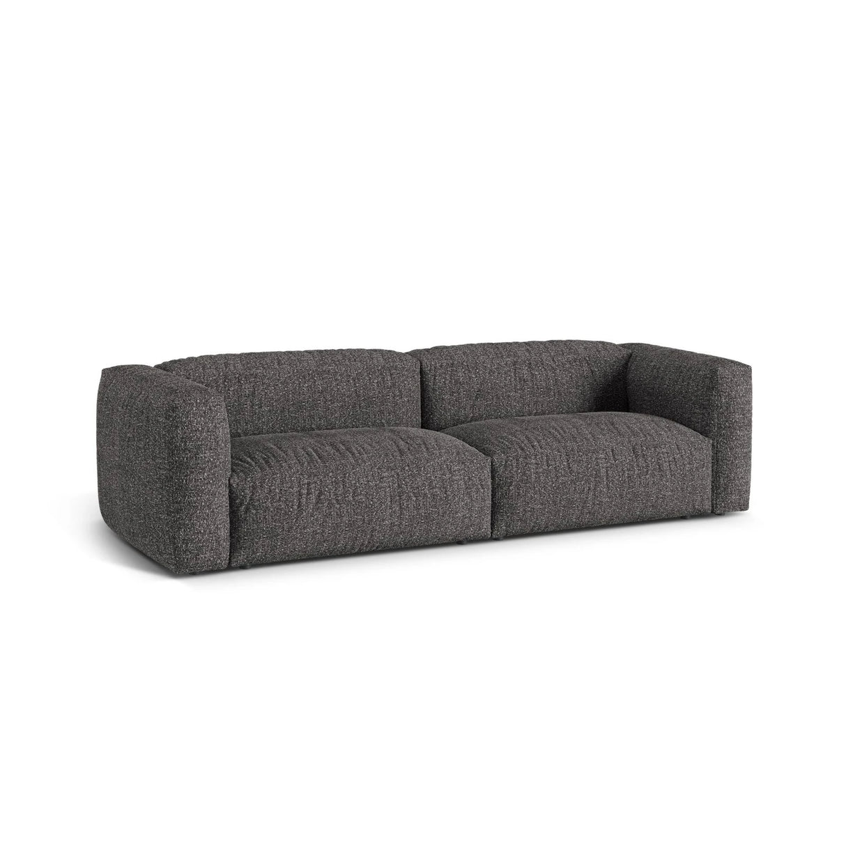 Martina 3-Sitzer Sofa, Sitztiefe 76 cm, aus Boucle in Anthrazit (Monet Anthracite), 240x106 cm von Micadoni – Bild 3
