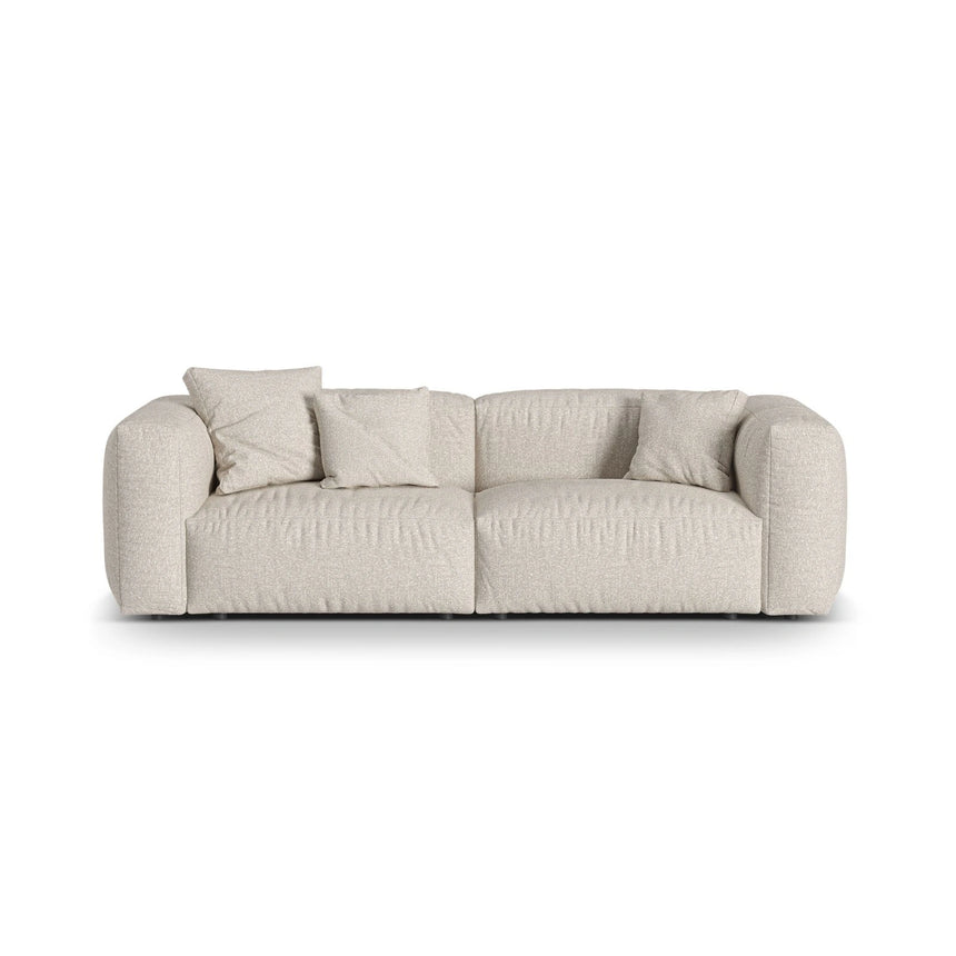 Martina 3-Sitzer Sofa, Sitztiefe 76 cm, aus Boucle in Beige (Monet Sand), 240x106 cm von Micadoni – Bild 1